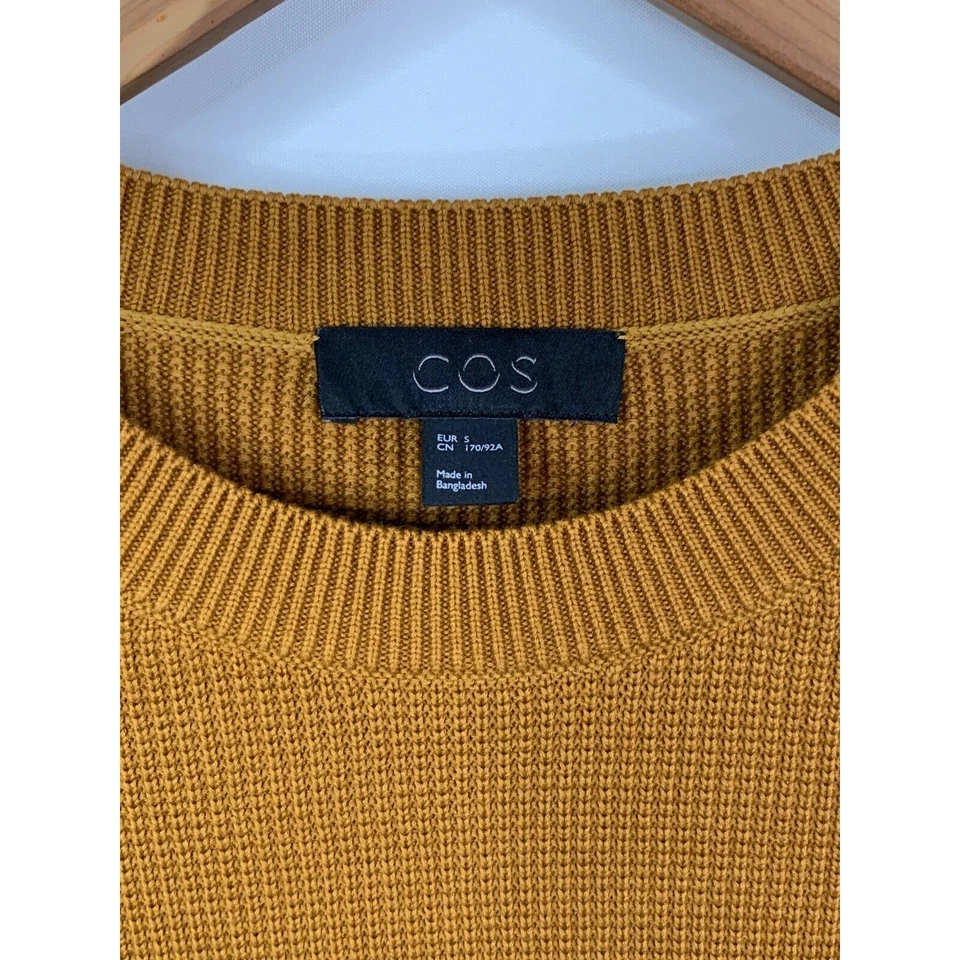 COS Jumper Mens Size Small Orange Pullover Knitted Texture Sweater Cotton - Image 4 of 4