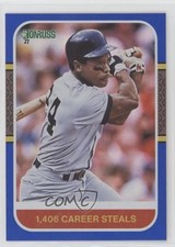 2021 Panini Donruss Retro 1987 Variation Holo Blue Rickey Henderson HOF 0n0a