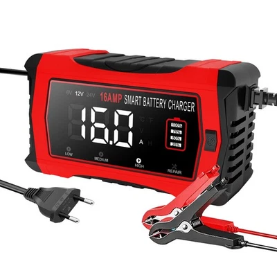 Caricabatteria Auto 16Amp 6V/12V/24V-HTRC Caricabatterie Intelligente con LCD Dis