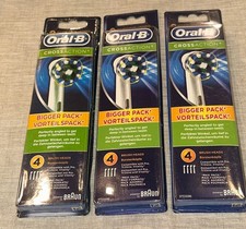 Oral-B Cross Action White Replacement Heads 4-pack, 3 Packs Of 4. 12 Brushes