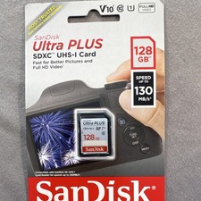 SanDisk Ultra PLUS SDXC UHS-I 128GB Class 10 High Speed Shock Proof Card