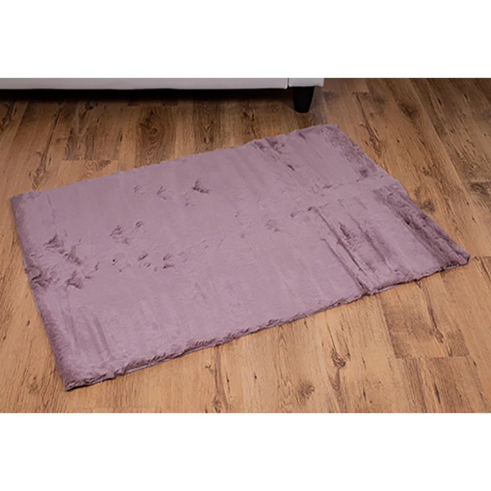 Dekofell Läufer Fellimitat Rabbit Teppich Bettvorleger Kunstfell Rosa 80x120cm - Bild 1 von 1