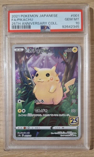 2021 Pokémon Japanese 25th Anniversary 001/028 Pikachu Holo PSA 10