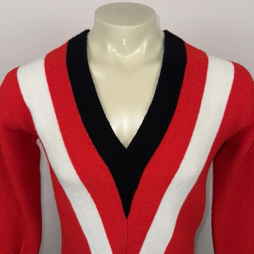 Suéter De Colección Años 50 60 Sears Ropa Deportiva Para Hombres Rayas Orlon Rockabilly Hecho en EE. UU. L Foto 3 de 4