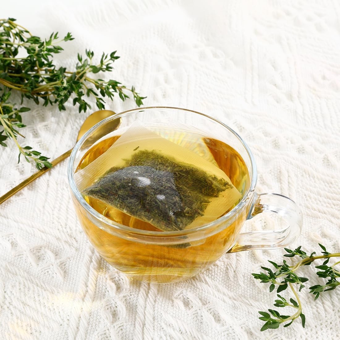 Premium 100 Thyme Leaf Tea Bags, Made with 100% Pure 100 Count (Pack of 1)