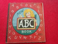 Antique 1917 Saalfield All Linen Child’s ABC Book Reading Toy