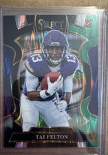 2025 Panini Select - Tai Felton ROOKIE π’ Black & Green Shock Prizm (RC) Vikings