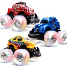 LED Monster Trucks Spielzeugauto Set ab 3 Jahr f&uuml;r kinder bunt leuchtend