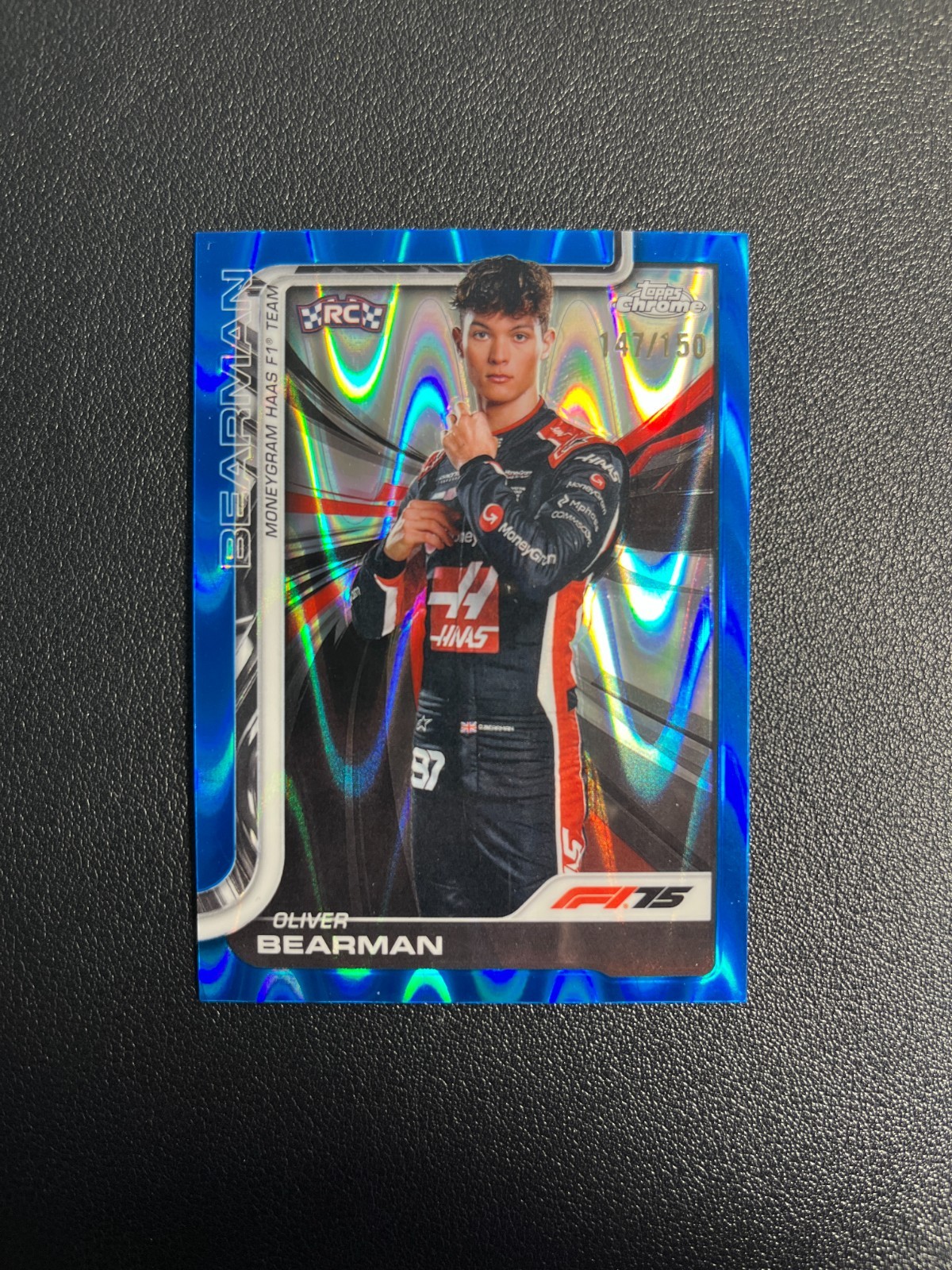 2025 Topps Chrome F1 #14 Oliver Bearman Rc Rookie Blue Raywave 147/150 BJMM