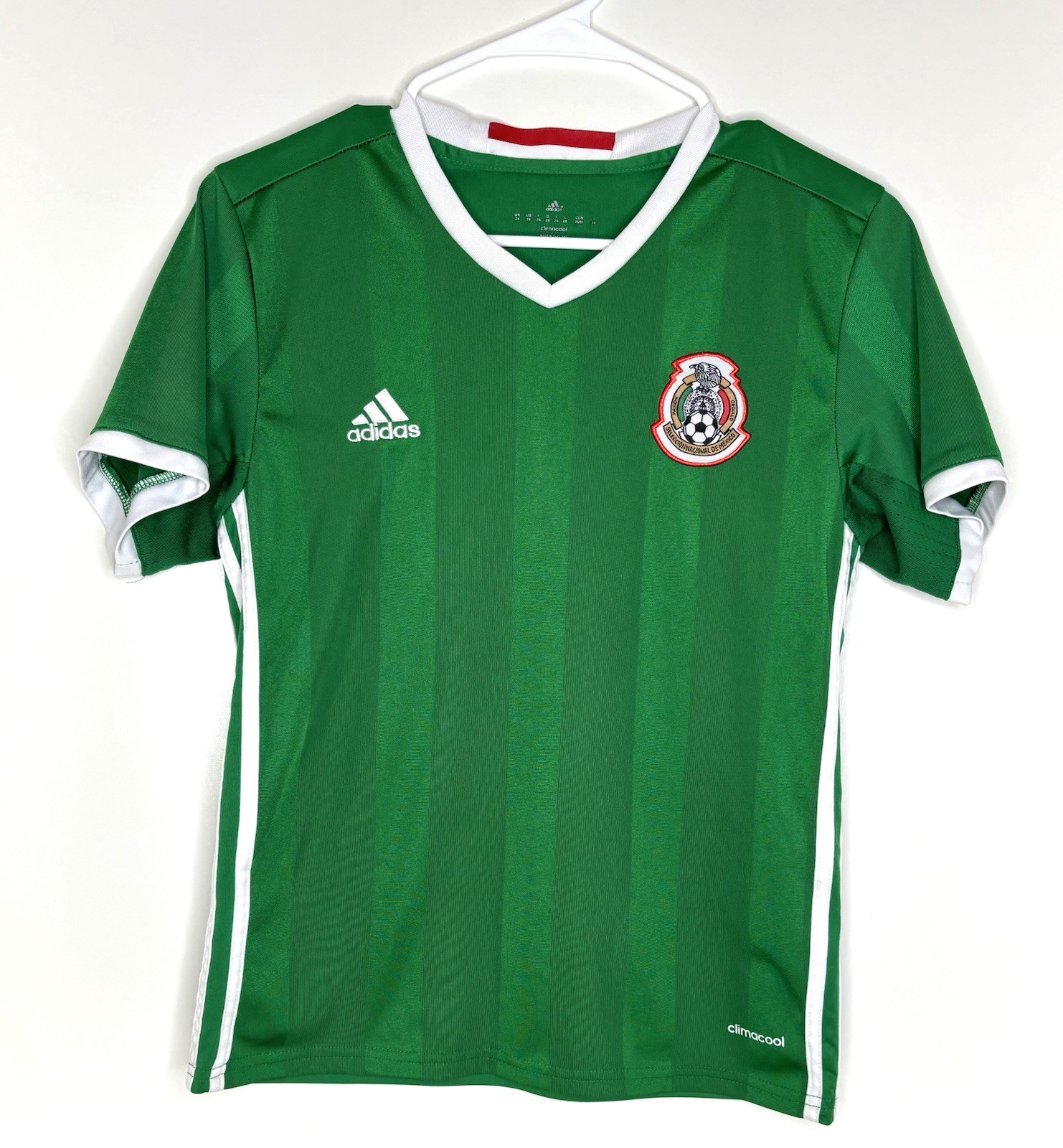 Mexico Adidas Football Soccer Shirt Jersey Size 26 Green White Ezequiel Jr #10