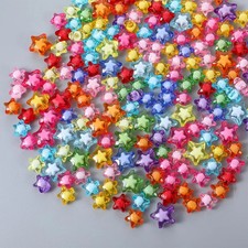 250 Pcs Acrylic Star Beads,2 Sizes Star Beads for Bracelets Jewelry Making DIY C