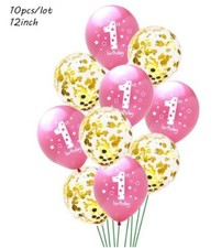 1st Birthday Balloons Pink Gold Mix Set Latex