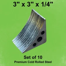 Steel Gussets, Weld On 3” 1/4” -Set of 10 Metal Gussets, Superior Strength, Kit