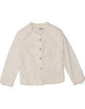 Liu Jo Womens Crop Denim Jacket It 42 Medium White Cotton Bo04