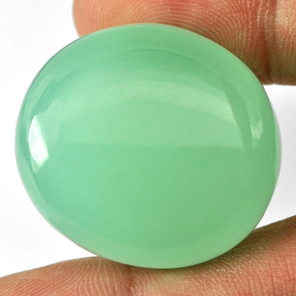 Green Calcite 93.56 Ct. Oval Cabochon 27 x 25 Mm. Natural Gemstone Unheated - Image 3 of 4