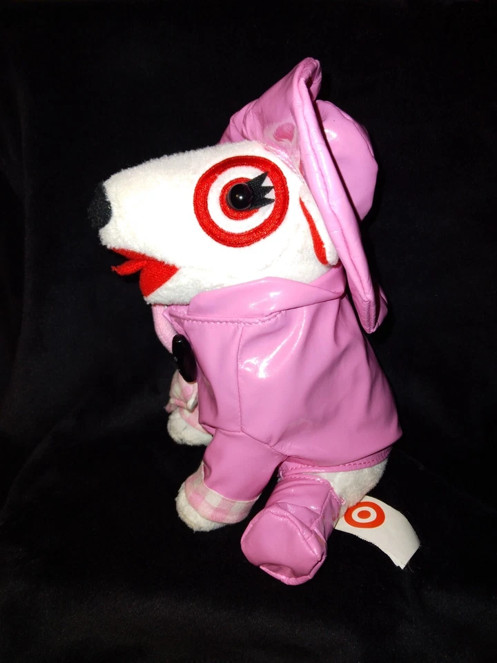 Target Bullseye Stuffed Plush Dog Pink Raincoat Girl 2016-RARE A Must See 👀 - Image 2 of 4