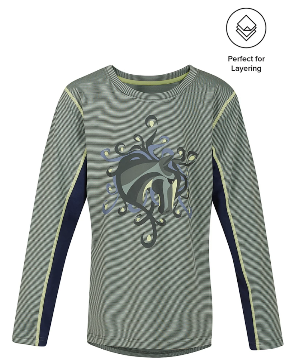 Base Layer Femme Small Haut De Base Kerrits Manches Longues Pour Femme - Taille Small, Motif Portrait De Cheval Haut Technique Equitation