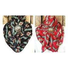 Wild Rag Scarf Western Cowboy Buckaroo Scarves Bandana Silky floral diamond