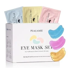 under Eye Patches (30 Pairs) Gold Eye Mask and Hyaluronic Acid Eye Patches 