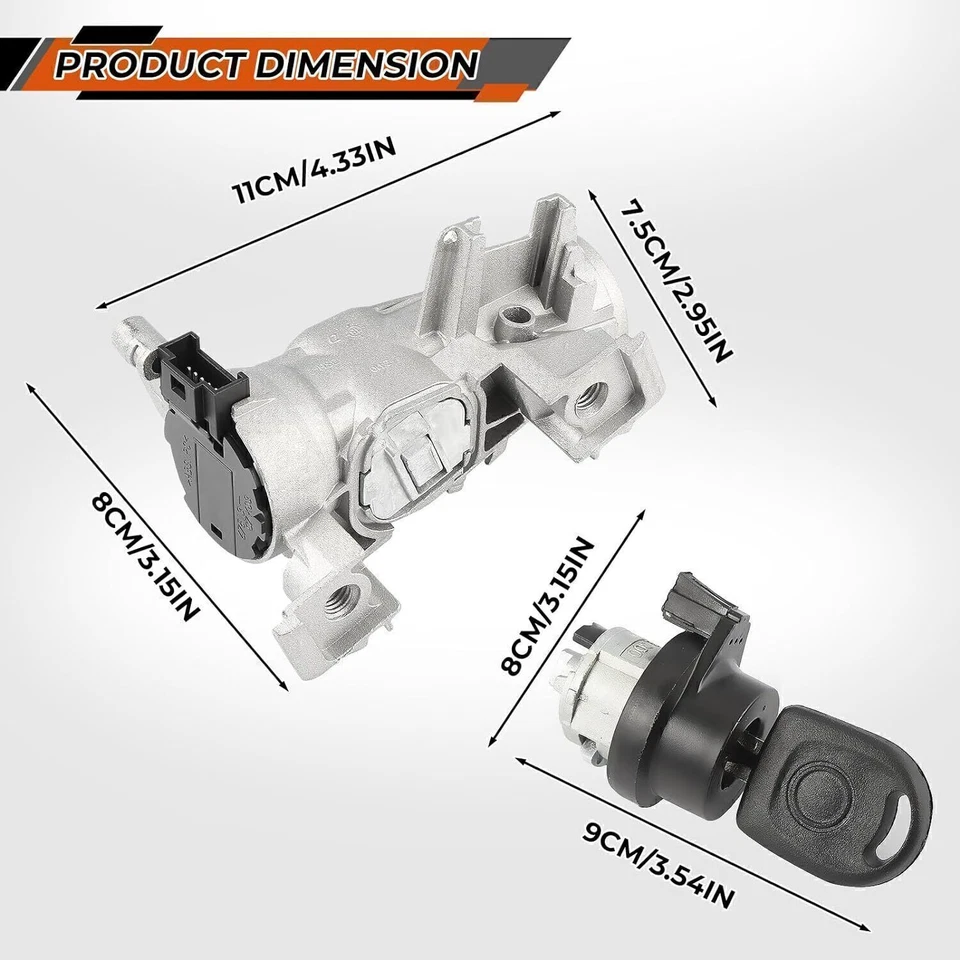 ZÜNDSCHLOSS GEHÄUSE SCHLIEßZYLINDER SCHLÜSSEL Für VW PASSAT GOLF 5 6 1K0905851B - Bild 3 von 4