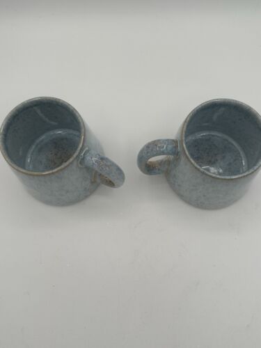 Barcela Portugal Handmade Stoneware Art Pottery 2 Large Mugs Blue - Picture 3 of 5