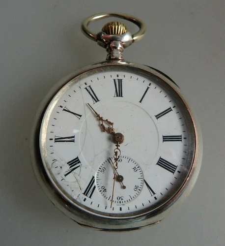 Beautiful High Quality Men's Pocket Watch Revue-Thommen Silver around 1900 (63396)