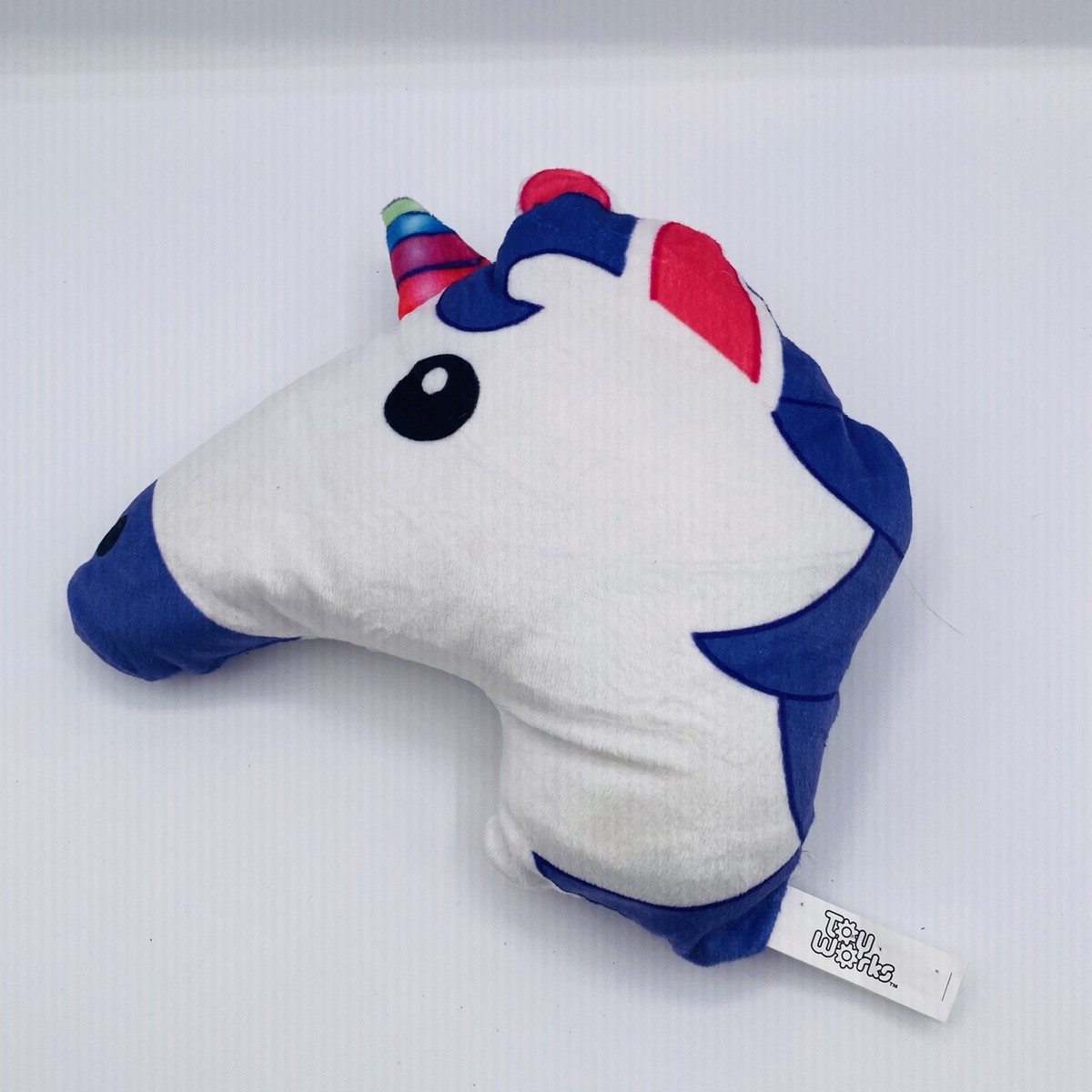 Toy Works Unicorn Plush Head Stuffed Animal Pink Purple Doll