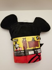 Disney Mickey Mouse Hooded Bath or Beach Towel Bath Wrap Cotton New With Tags
