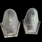 2er Lot Art Déco Lampes Murales Application Lampes Verre 1930er