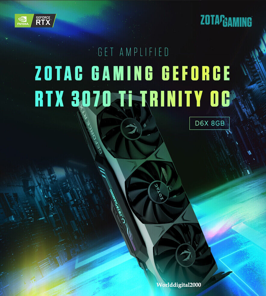 ZOTAC Gaming GeForce RTX#x2122; 3070 Ti Trinity OC 8GB GDDR6X 256-bit 19  Gbps PCI