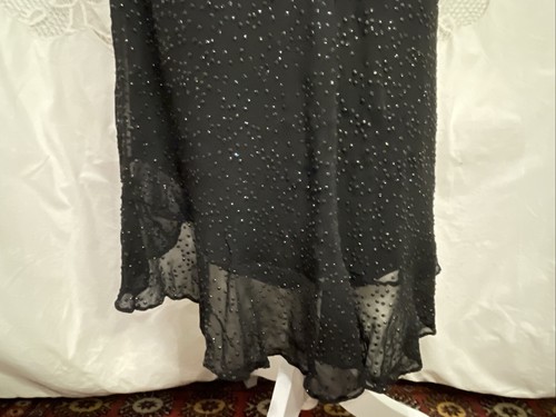 Vintage Betsey Johnson Evening 90s? Black Sequin slip lingerie Dress Lace - Picture 8 of 11