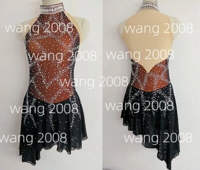 RDWANG ice figure skating competition dress Gymnastics costume dance Dress black orange