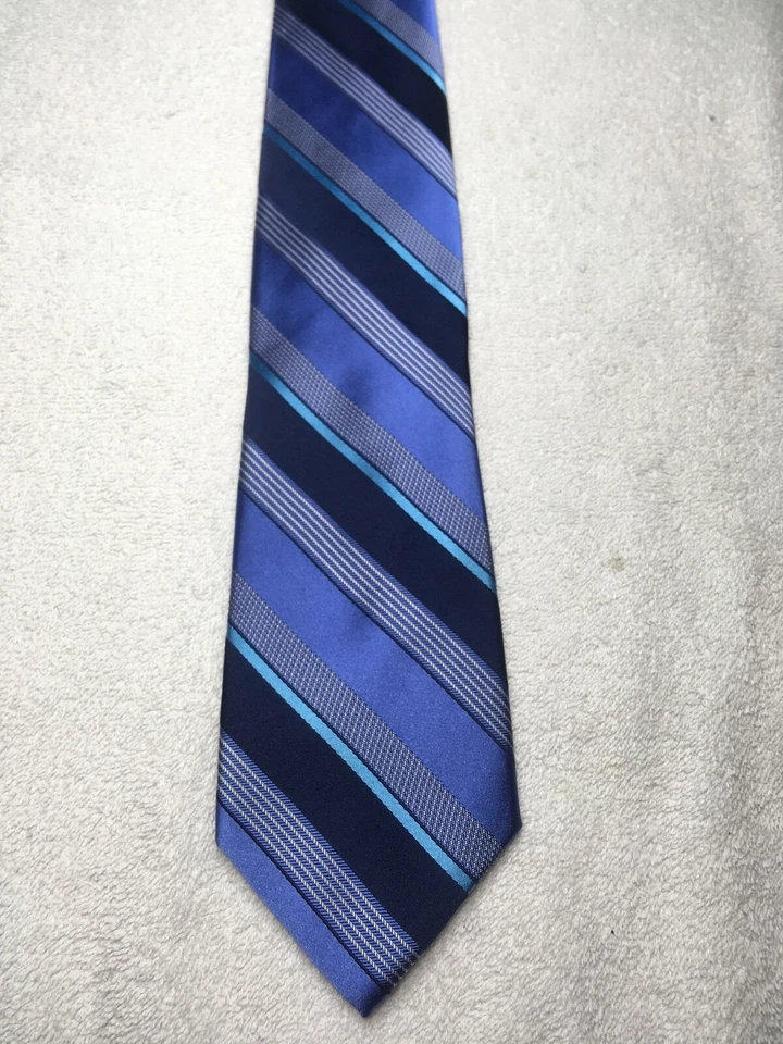 CLUB ROOM CORBATA HOMBRE AZUL MARINO GRIS VERDE AZULADO RAYAS 3,5 X 60 Foto 2 de 4