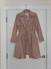 Principles Premium Pink Belted Trench Coat Size 10 Summer Casual Light Stylish F