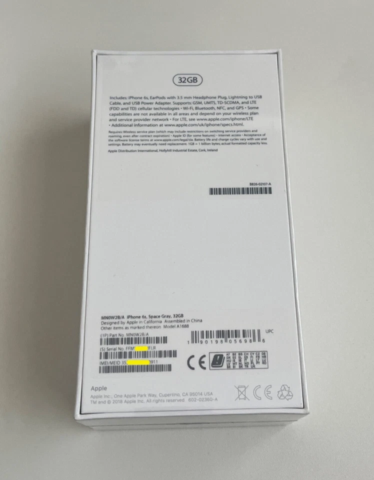 New Sealed Old Stock Apple iPhone 6S 32gb - Rare iOS 10 - UK 02 Network - Image 3 of 3