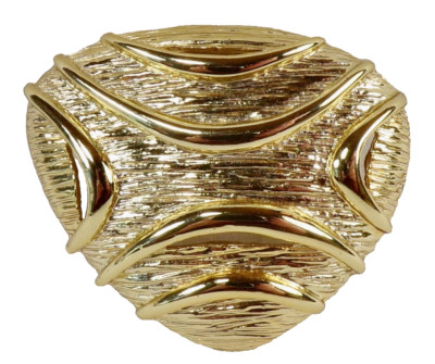J.J. Triangle Pin Goldtone Metal Contemporary Bold Designer Signed