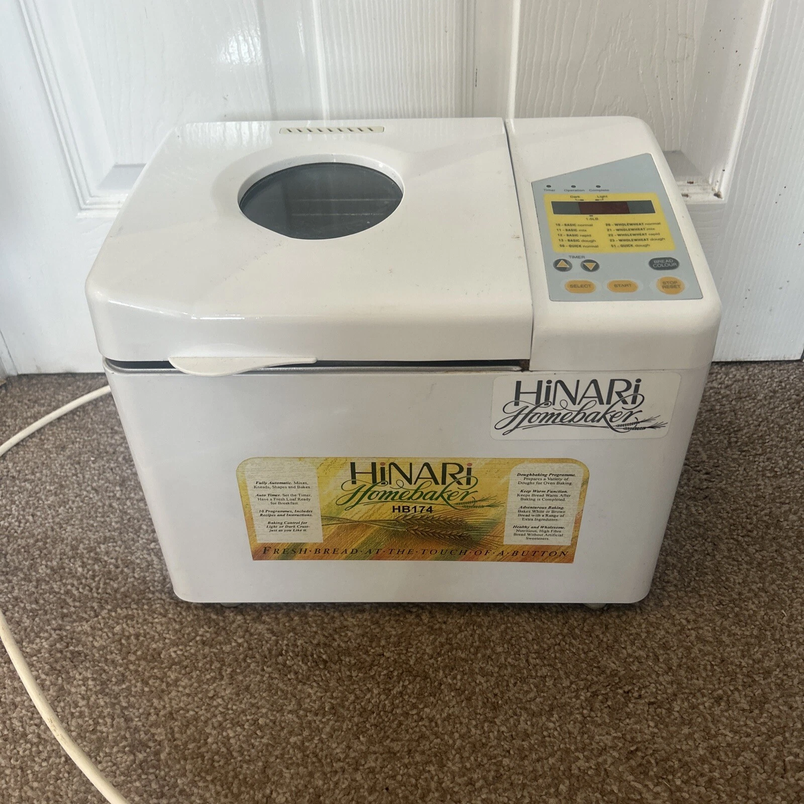 Hinari Homebaker Bread Maker Model HB154