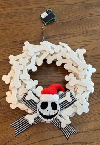 NIGHTMARE BEFORE CHRISTMAS JACK SKELLINGTON WREATH - NEW - MINT WITH TAGS