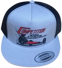 COMPETITION SPEED & CUSTOM Dallas Speedshop Flat Brim Trucker Hat Silver/Black