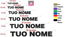 KIT 2 ADESIVI STICKERS PVC DECAL NOME PERSONALIZZATO AUTO MOTO CASCO BICI CAMPER