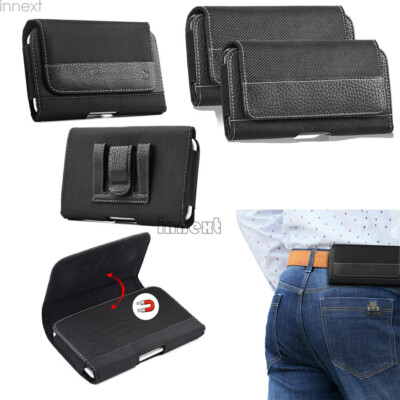 For iPhone Cell Phones Horizontal Leather Case Cover Pouch Belt Clip Holster