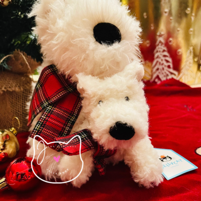 Jellycat Set WINTER WARMER MUNRO Scottie Dog & DECORATION Bundle