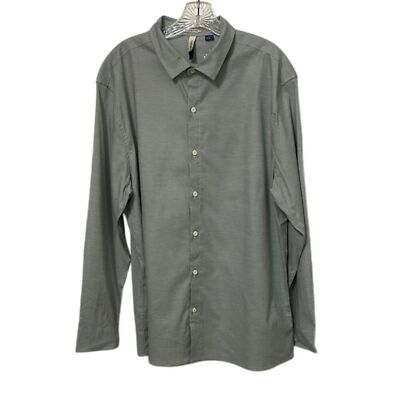 Artefact Stockholm Stretch Poplin Green striped Button Up Shirt Mens Size XL NEW