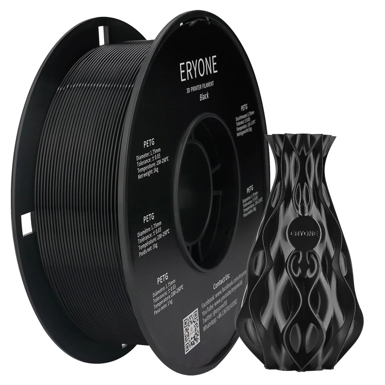 ERYONE PETG Filament 1kg 1,75mm Vakuumverpackung verschiedene Farben FDM 3D Drucker