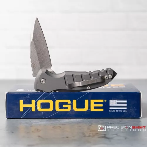 Hogue X1-MicroFlip Knife 24162, Tumbled Grey Aluminum,  Wharncliffe Blade, New