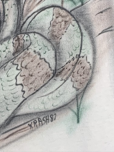 Vintage 80s Cobra Snake Airbrush Shirt Large 3/4 Sleeve Single Stitched - Picture 5 of 8