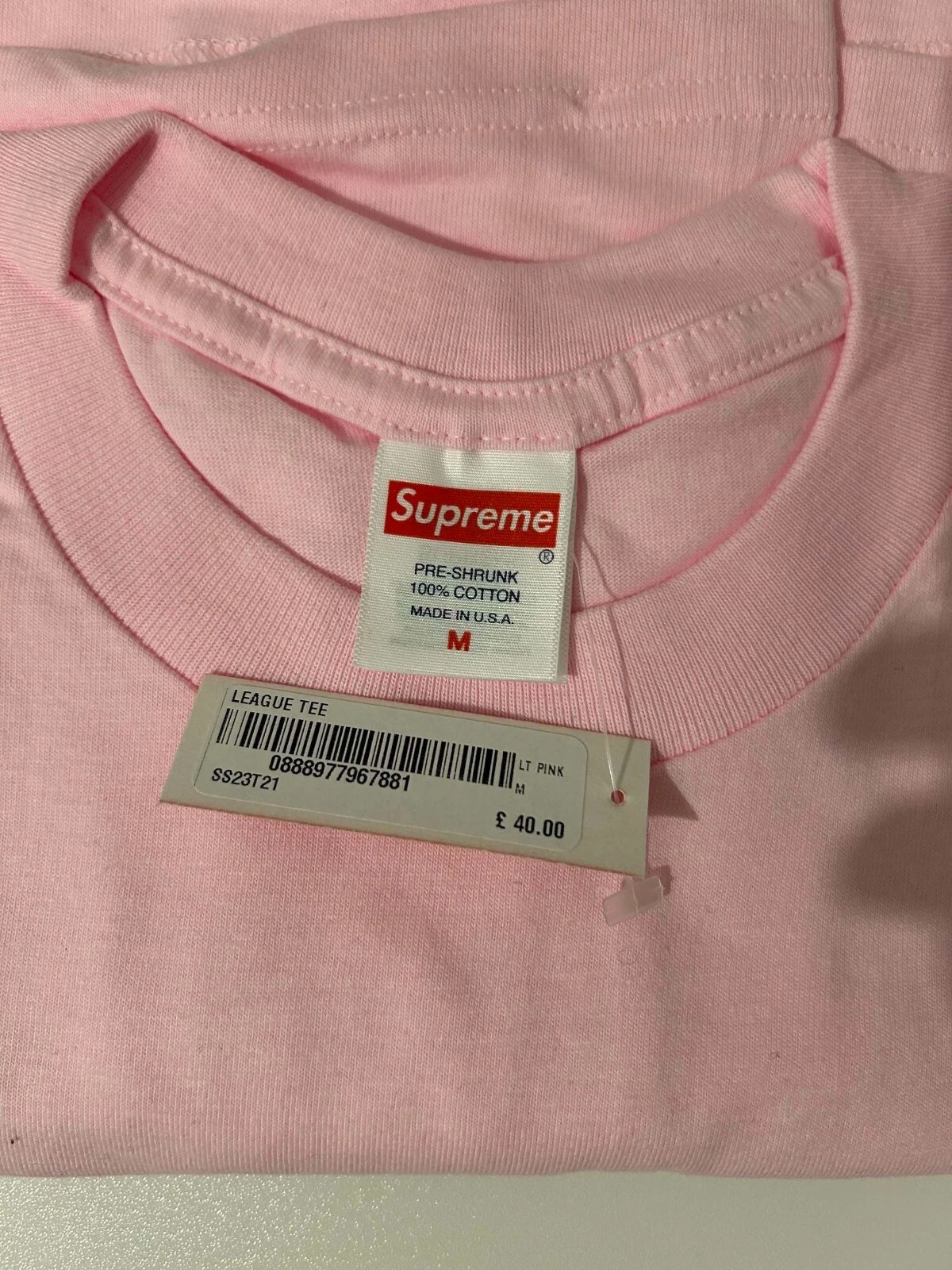 Tee shirt Supreme League   L   Rose clair   SS23