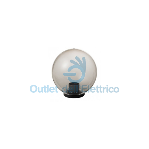 Sfera Per Esterni MARECO 1080301F Acrilico Fumé 300mm Con Base Normale, Portalampada E27, Per Palo Ø60mm
