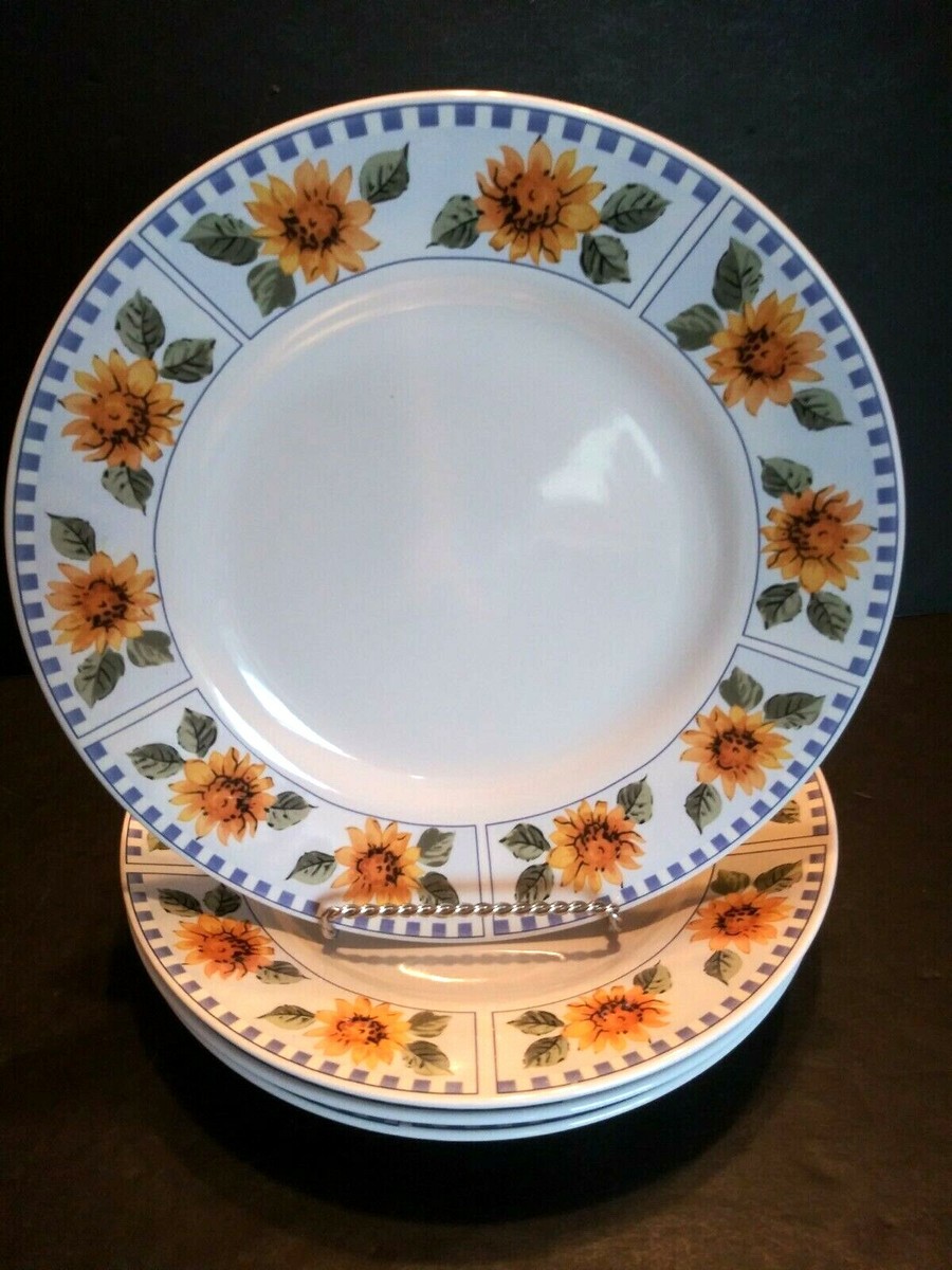 Mainstays SUNFLOWER Dinner Plates Stoneware Set of Nice