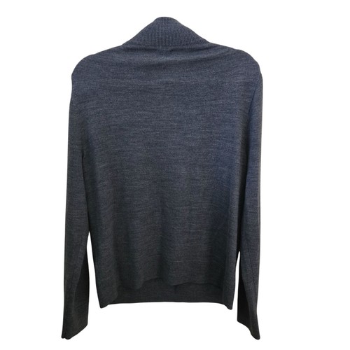 J. Crew Marled Blue Gray Merino Wool Blend 1/2 Zip Mock Neck Sweater Size M - Picture 5 of 7